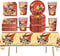 DecPtyTaVaisselle Anniversaire Decoration Anniversaire Set de Vaisselle de Fête Assiettes en Carton Serviettes et nappe Vaisselle de Fête pour 20 Invités (A4)