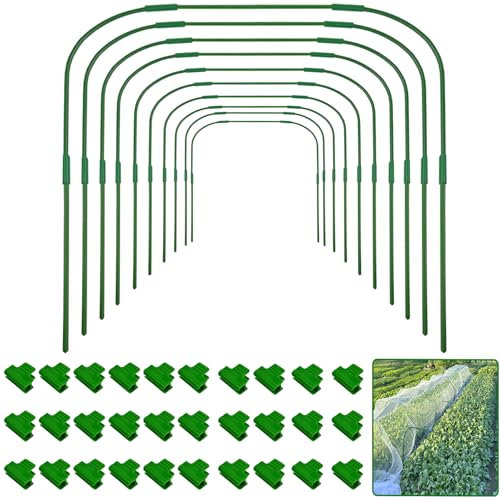 10 Packs 82X105cm Garden Hoops for Netting, Greenhouse Hoops for Raised Beds,Garden Hoops for Netting Tunnel DIY Multipurpose for Row Cover Frame Tunnel Hoop, Grow Tunnel Frame（有专利）
