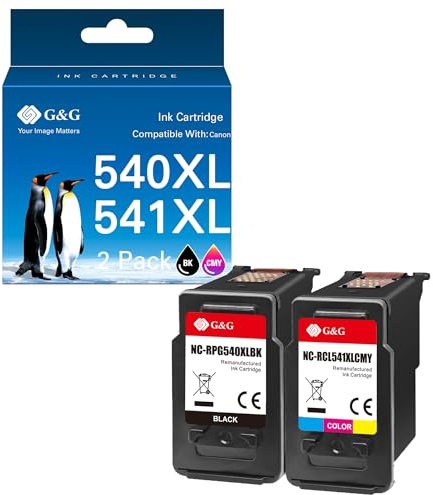 G&G Druckerpatronen Kompatibel mit Canon PG-540 CL-541XL(Schwarz Farbe)