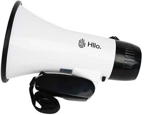 HLLO Mini Megaphon 105 DB mit Sirene und Einstellbarer Lautstärke 150m Reichweite, Batteriebetrieb