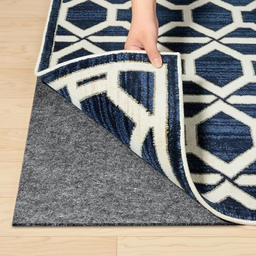 Filz-Teppichunterlage mit Rutschfester Gummiunterseite, 160 x 230 cm, Unterlage für Teppiche, Schutzpolster für Hartholzböden, hält Teppiche an Ort und Stelle, weich und siche