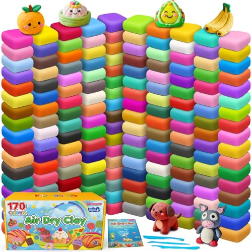 Air Dry Clay 170 Colors, Modeling Clay for Kids, DIY Molding Toy with Tools