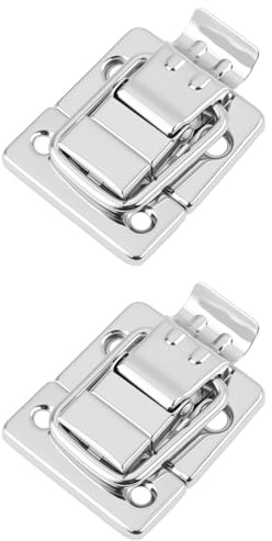 EMSea 2pcs 30x36mm Buckle Latches Case Hasps for Toolbox Door Chest and Locks Silver