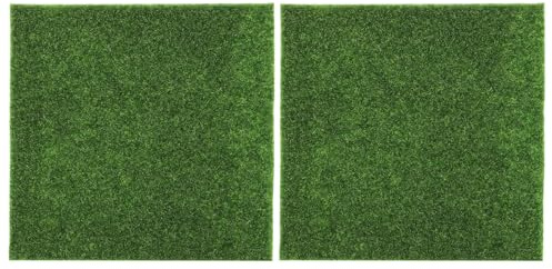 NUOBESTY 2 Stück 30X30cm Künstliches Gras mit Naturgetreuer PVC Struktur Miniatur Gartendekoration für Selbstgemacht Mikrolandschaften und Minihäuser