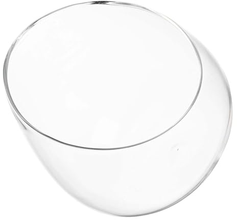 ROMISBABA Schräg Geschnittene Glasschale 15cm Transparentes Pflanzenterrarium für Sukkulenten und Moos Hydrokultur Terrarium für Büro und Dekoration