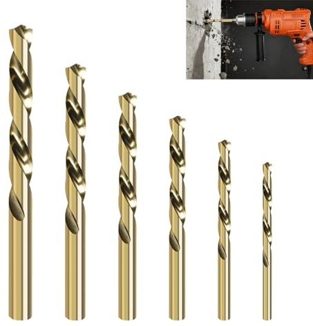 6 PCS M35 Cobalt Drill Bit Set, Metal Drill Bits for Hard Steel HSS 135° for Hardened Metal, Stainless Steel, Cast Iron, Wood Plastic, (Ø2/3/4/5/6/8 mm) Bits with Indexed Storage Box for Drilling