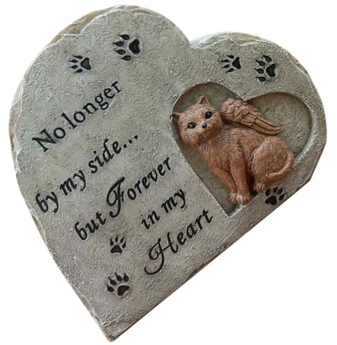 CVUTOVO Statue Commémorative en Résine Délicate, Ornement de Jardin pour Souvenir D’Animal, Apporte Réconfort et Compagnon Félin