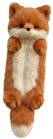 FewNvWa Fuchs-Federmäppchen, Bleistift-Taschen, Braun | Plüsch-Federmäppchen Tiermotiv, Schreibwaren-Organizer, Dauerhaftem Polyester Füllung, Schreibwaren-Tasche für Kinder Schule