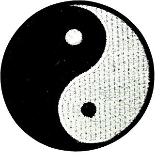 Akachafactory Gesticktes-Aufnäher Patch Flagge Backpack Yin Yang, zum Aufbügeln