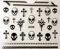 Halloween Nail Art 3D Silver Gems Stickers (JH088 Skulls Crosses)