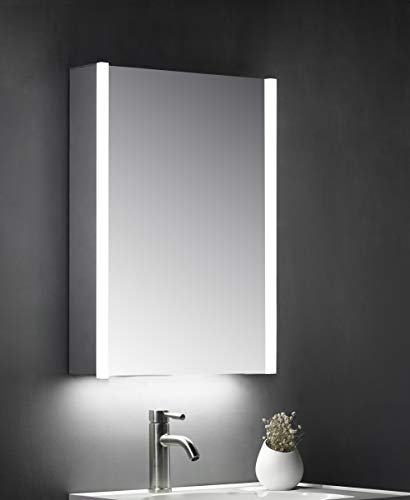 Keenware KBM-101 LED Bathroom Mirror Cabinet with Shaver Socket; 500x700mm , Grey