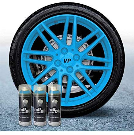 Pack Felgen Vinyl, Flüssigkeit, Full Dip, 3 Sprays, hellblau