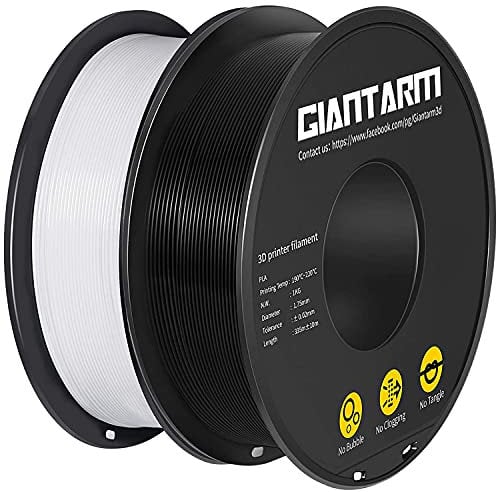 PLA Filament 1.75mm,GIANTARM 3D Drucker PLA filament 2 kg Spool (schwarz+Weiß)