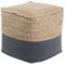 Beliani Boho Pouf Baumwolle Jute quadratisch beige/rdunkelgrau Kirama