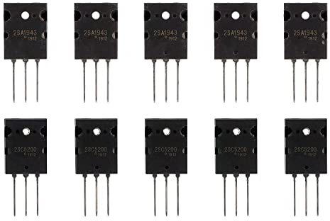 BOJACK 5 Paar 2SA1943 2SC5200 Verstärker transistoren PNP NPN High Power Schwarz Audio SiliconTransistoren TO-3PL (Packung mit 10 Stück)
