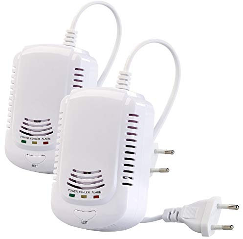 VisorTech Gasmelder Propan: 2er-Set Multi-Gasmelder für haushaltsübliche Gase, mit 3 LEDs, 85 dB (Gas-Warnmelder, Detectoren, Auto Heizung)
