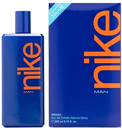 NIKE - Indigo 200 ml, Colonia Hombre, Perfume Formato Spray, Eau de Toilette Natural y Masculina, Aroma Frutal Amaderado, Fragancia Juvenil, Cautivadora y de Larga Duración
