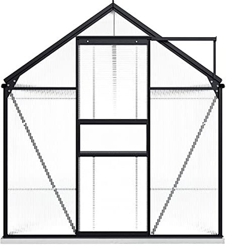 vidaXL Gewächshaus mit Fundamentrahmen Garten Treibhaus Pflanzenhaus Frühbeet Gartenhaus Tomatenhaus Anthrazit Aluminium Polycarbonat 9,31 m³