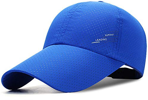 YEKEYI Outdoor-Baseballkappe, schnelltrocknend, mit langem Schirm, LSF 50+, Sonnenhüte für Damen und Herren, Blau, Einheitsgr��e