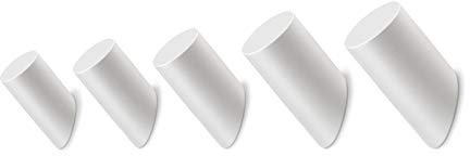 Parete Ganci Appendiabiti in Legno, Appendiabiti Bianchi per Appendere Cappotti, Giacche, Cappelli, Borse in Rovere massello per Bagno Spogliatoio Camera da Letto Cucina 3*6CM 5 Pezzi