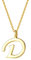 AGVANA Kette mit Buchstabe D Anhänger aus mit Gelb Gold Plattieren Namenskette Alphabet Initialen Halskette für Damen Mädchen mit Geschenkbox, Kettenlänge 40+5 cm
