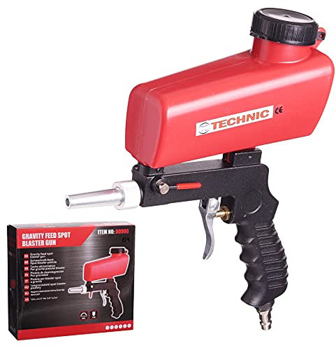 Pistolet de sablage pneumatique portatif KASTOR Technic, air comprimé, entonnoir, vanne d'arrêt, pratique, pour bords bruts, coins, taches rouillées