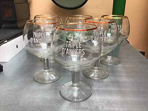 Triple Lot de 6 verre à bière d anvers de honinck 33cl neuf