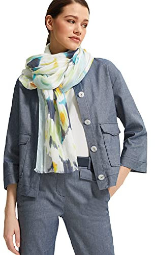 comma Damen Leichter Schal mit Allover-Print mint green faded flower 1