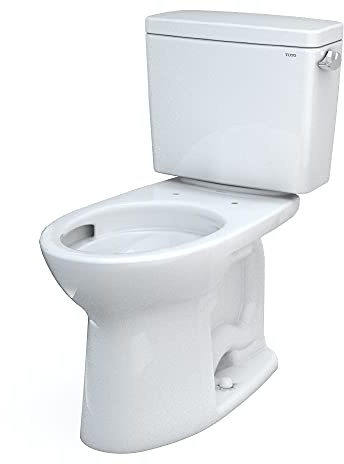 TOTO Drake Two-Piece Elongated 1.28 GPF TORNADO FLUSH Toilet with CEFIONTECT and Right-Hand Trip Lever, Cotton White - CST776CERG#01