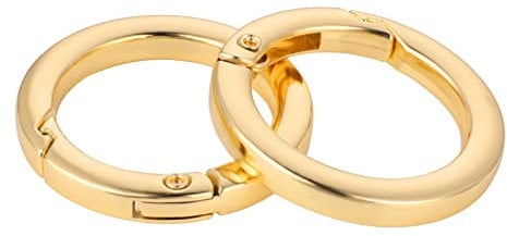 ASTER Runde Karabiner Gold Schlüsselanhänger, 25mm Ringkarabiner Karabinerhaken Metall Kleine Schlüsselring O-Ring Frühling Snap Clips Ersatzteile für Schlüsselkette Rucksack DIY Handwerk Zubehör