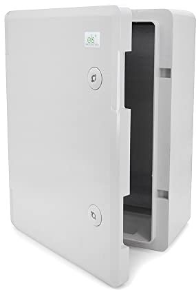 ELS Elektrotechnika Caja de distribución industrial IP65, placa de montaje galvanizada, cierre de puerta con junta circunferencial, carcasa de pared, carcasa vacía de plástico ABS, 32x42x18 cm