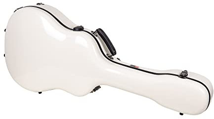 Crossrock Fiberglas Jazz Gitarrenkoffer – passend für 43,2 cm untere Bout Arch Top Jazz Akustikgitarre – gepolsterte Gurte, Innenfach, Feste und abnehmbare Polsterungen – inklusive TSA-Schloss,