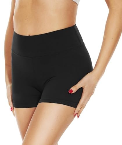 Gayhay Radlerhose Damen Kurze Shorts Sporthose Leggings Blickdicht High Waist Shorts Hotpants Sommerhose für Yoga Schwarze,XXL