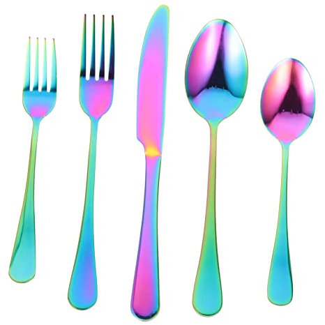 KICHOUSE Kinderanzug Rostfrei 1 Set Restaurant Besteck Reisebesteck Esslöffel Hotel Küchengeschirr Wiederverwendbare Finish Lieferungen Home of Party Kit Western Cutter Besteck Kinderanzüge