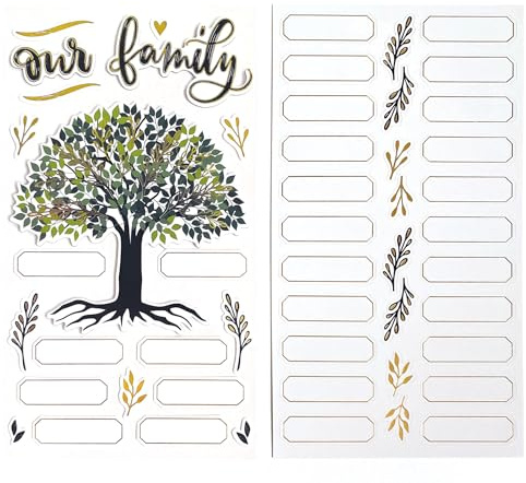 Paper House Productions 3D-Folien-Akzent-Set für Scrapbooking, gestanzt, mit Aufschrift Our Family Tree