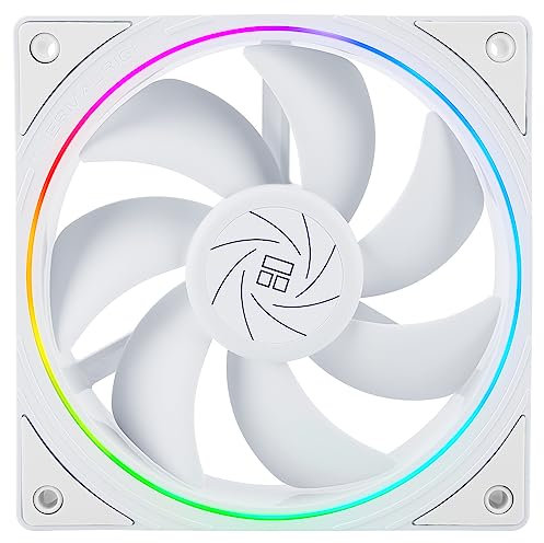 Thermalright TL-S12W 120mm CPU Fan - Case Cooler With Fine Aperture Light Effect, 4-Pin PWM Silent Computer Fan Under 23.2dB(A) for Liquid and Air Cooling