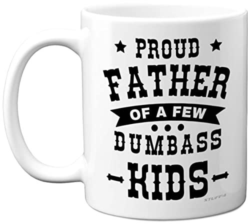 Funny Fathers Day Mug - Proud Dad - Dad Birthday Mugs Present from Son Daughter, Father Day Gifts, Christmas Secret Santa Gift, 11oz Ceramic Dishwasher Safe Coffee Cup