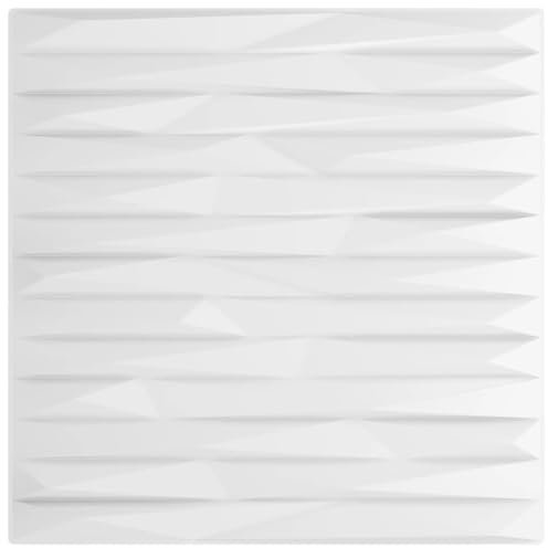 vidaXL Panneaux Muraux 48 pcs, Autocollants Muraux, Papiers Peints, Revêtements Muraux, Décoration de Salon, Blanc 50x50 cm XPS 12 m² Pierre