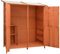 Homgoday Geräteschuppen Gerätehaus Gartenhaus Metall Gartenschuppen Garten Schuppen Gartenschuppen Mit verriegelbaren Türen 136x75x160 cm Tanne Massivholz