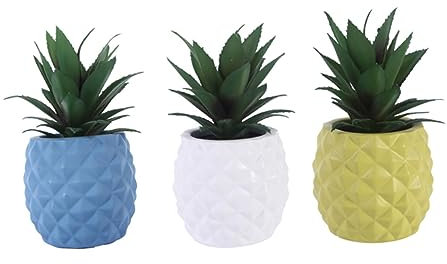 Garneck Pineapple Shaped Bonsai Dekoration Resin Lifelike Simulation Pflanzenornament Für Tisch Büro Und Geschenkideen Blau Rs