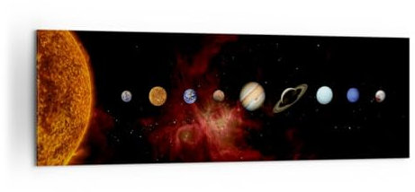 Panorama Bilder auf Leinwand 160x50cm Leinwandbild Sonnensystem Planeten Kosmos Groß XXL Wanddeko Bild Schlafzimmer Wandbilder Dekoration Wohnzimmer Wall Decor Canvas Wand Kunstdruck Art AB160x50-5377