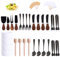 Charcuterie Boards Accessories(29 PCS) Cheese Spreaders for Charcuterie Board Mini Serving Spoon Fork Tongs Blank Toothpick Flags Bowl