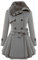 EFOFEI Damen Herbst Warm Schlank Mantel Mode Kunstpelz Revers Zweireiher Jacke Parka Mantel Lange Wollmischung Trenchcoat Jacke Winter Outwear Grau S