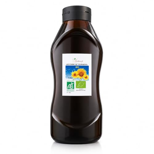 Lecithin Sonnenblume Bio, flüssig, in 1 kg Flasche, kostenloser Transport Organic Sunflower Lecithin Liquid Squeezer 1 kg