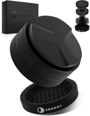 JODORA Leveler 58mm - Ergonomischer Espresso Distributor 58mm - Hochwertiger Espresso Verteiler zur optimalen Extraktion - Coffee Distributor aus stabilen rostfreien 304 Edelstahl (Schwarz, 58mm)