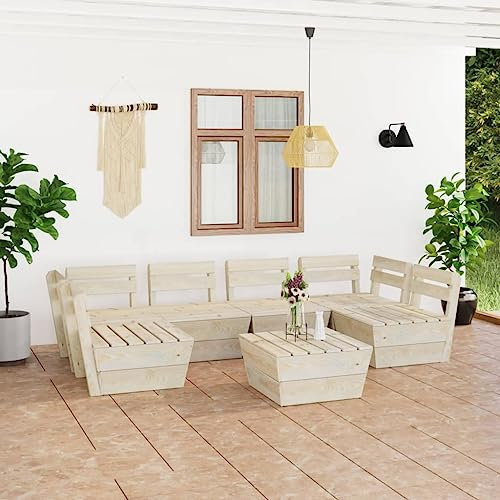 FUDUGEHMIOFWFJJ glasplatte Tisch,küchentisch klein,Tisch mit 4 stühlen Set,7-TLG. Garten-Paletten-Lounge-Set Imprägniertes Fichtenholzdining Table Set 4 Chairs,bistrosets,Patio Tisch und stühle Set,