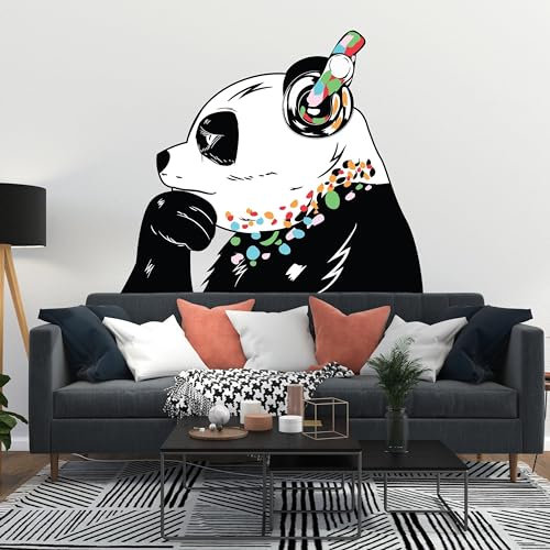 Decords Banksy Panda Street Art inspirierter Aufkleber, Vinyl, 165 x 114 cm, linke Seite (Original)