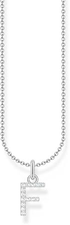THOMAS SABO Halskette Buchstabe F 925 Sterling Silber mit Zirkonia KE2245-051-14