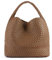 L37 - Damen Handtasche KANSAS, Schultertasche Damen, Frauen Tasche, Geräumiges Hauptfach, Bequemer und Breiter Griff, Elegant und Funktional - Braun