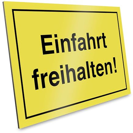 PRIMUS-PRINT – Einfahrt Freihalten Schild – Warnschild für klare Zufahrtswege – Robuster Aluminium Verbund 4mm oder Hartschaum 5mm – 20x30 cm – Witterungsbeständig, UV-geschützt – 1er Set